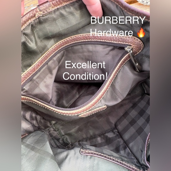 BURBERRY LUREX Leather/Canvas NOVA CHECK SATCHEL/Shoulder BAG! Good Condition🔥 - Picture 7 of 16